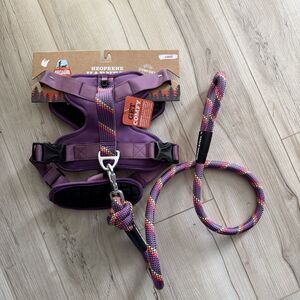 NWT Arcadia Trail Dog Purple Harness  & Leash New Size Large